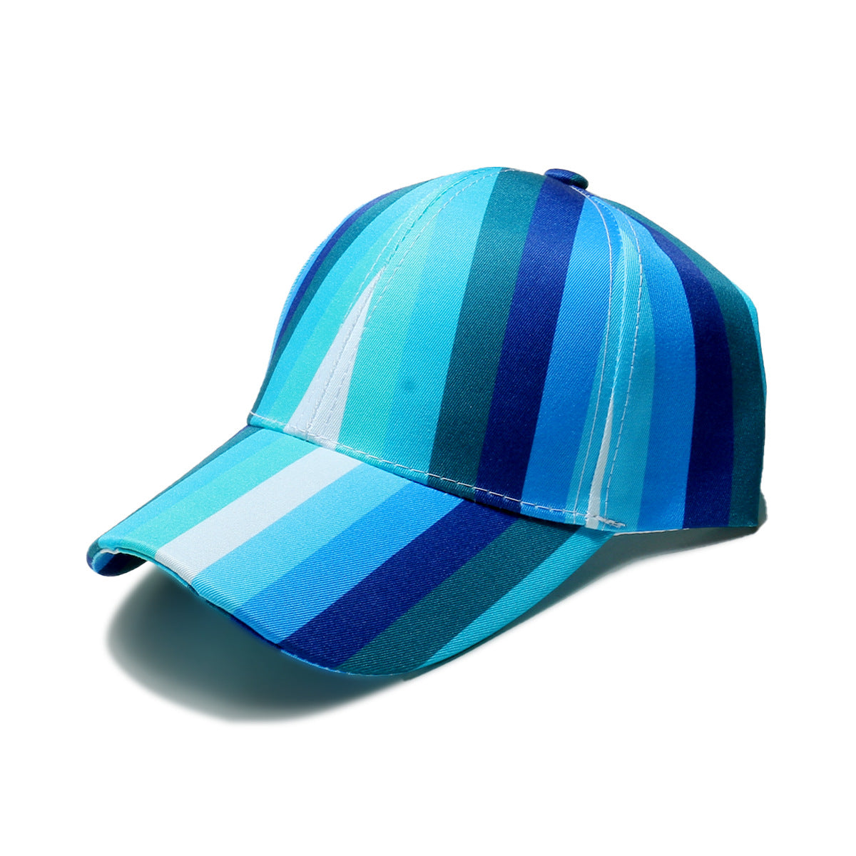 Wholesale New Sunshade and Sunscreen Curved Brim Rainbow Stripe Baseball Cap